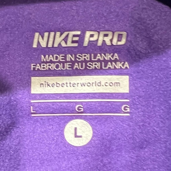 Nike Pro Dri-Fit Half-Zip Running Top Purple Polka Dot Size Large - Picture 6 of 8